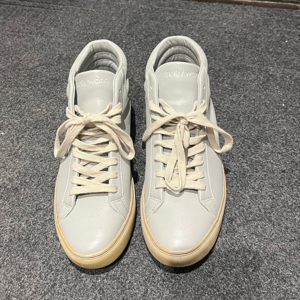 Sully Wong light grey mens hightop sneakers